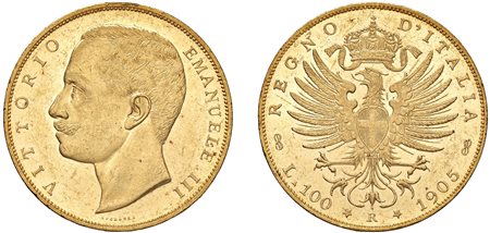 VITTORIO EMANUELE III (1900-1943) - 100 lire 1905, Roma.