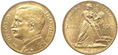 VITTORIO EMANUELE III (1900-1943) - 100 lire 1912, Aratrice, Roma.