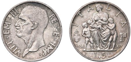 VITTORIO EMANUELE III (1900-1943) - 5 lire 1936, Roma.