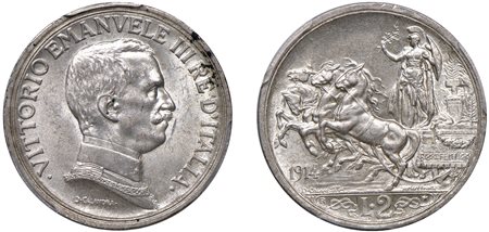 VITTORIO EMANUELE III (1900-1943) - 2 lire 1914, Roma.