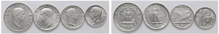 VITTORIO EMANUELE III (1900-1943) - Lotto 4 monete impero 1936, Roma.