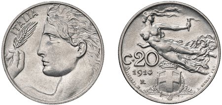 VITTORIO EMANUELE III (1900-1943) - 20 centesimi 1914, Roma.
