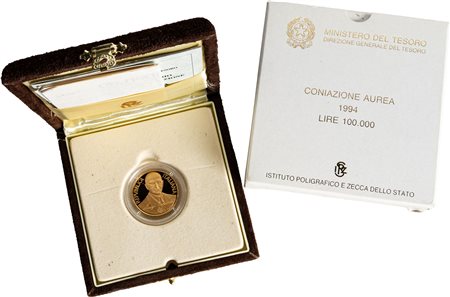 REPUBBLICA ITALIANA (1946-) - 100.000 lire 1993, in astuccio originale, Roma.