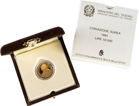 REPUBBLICA ITALIANA (1946-) - 50.000 lire 1993, in astuccio originale, Roma.