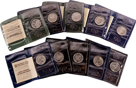 REPUBBLICA ITALIANA (1946-) - Lotto di 10 emissioni celebrative da 500 lire (1985-1988).