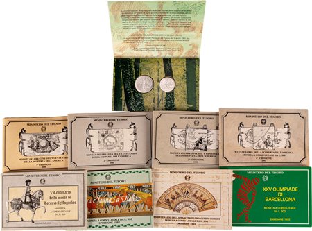 REPUBBLICA ITALIANA (1946-) - Lotto 10 emissioni celebrative (1989-1992).