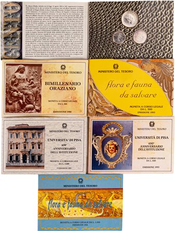 REPUBBLICA ITALIANA (1946-) - Lotto 6 emissioni celebrative (1993-1994).