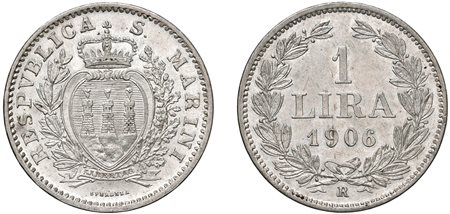 SAN MARINO - Vecchia monetazione (1864-1938) - 1 lira 1898, Roma.