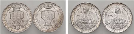 SAN MARINO - Vecchia monetazione (1864-1938) - Lotto due esemplari da 10 lire 1937, Roma.