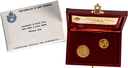 SAN MARINO - Nuova monetazione (1972-) - Dittico da 1 e 2 scudi 1979, 'La Pace'.
