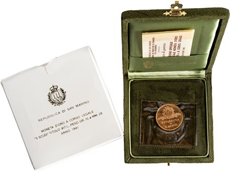 SAN MARINO - Nuova monetazione (1972-) - 5 scudi 1981, 'La Scultura/FAO'.