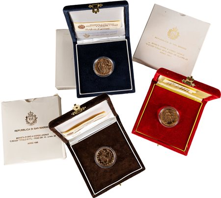SAN MARINO - Nuova monetazione (1972-) - Lotto di tre 5 scudi (1983, 1984, 1985).