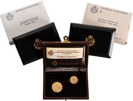 SAN MARINO - Nuova monetazione (1972-) - Lotto di tre Dittici da 1 e 2 scudi (1983, 1984, 1985).