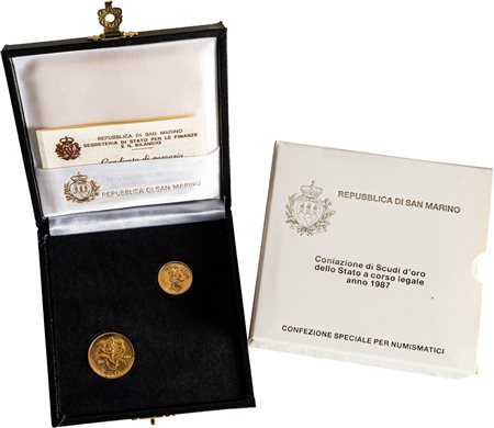 SAN MARINO - Nuova monetazione (1972-) - Dittico da 1 e 2 scudi 1987, 'Anno Europeo dell'Ambiente'.