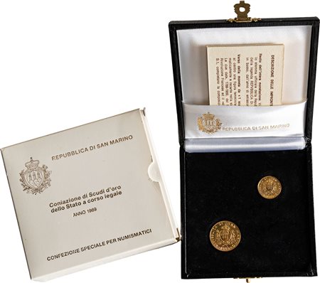 SAN MARINO - Nuova monetazione (1972-) - Dittico da 1 e 2 scudi 1989, 'Bicentenario Rivoluzione Francese'.