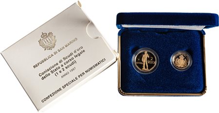SAN MARINO - Nuova monetazione (1972-) - Dittico da 1 e 2 scudi 1997, 'Michelangelo'.