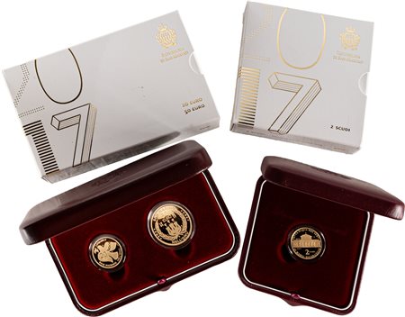 SAN MARINO - Nuova monetazione (1972-) - Lotto composto da 20, 50 euro e 2 scudi, 2017, in astucci originali.