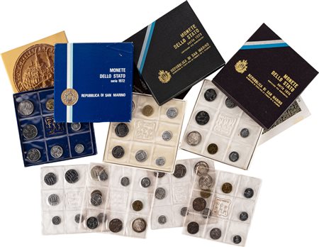 SAN MARINO - Nuova monetazione (1972-) - Lotto di 7 divisionali (1972-1975).
