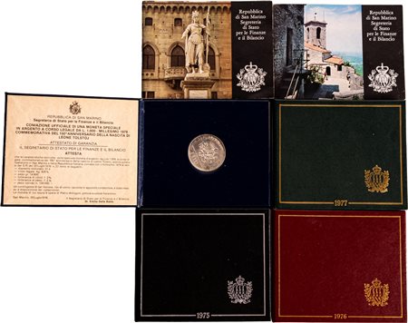 SAN MARINO - Nuova monetazione (1972-) - Lotto di 4 emissioni celebrative (1975-1978).