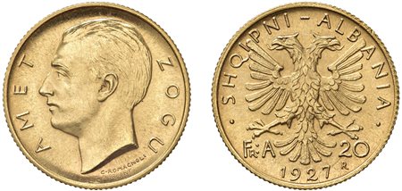 ALBANIA - AMET ZOGU (1925-1939) - 20 Franga 1927, Roma.