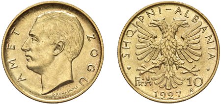 ALBANIA - AMET ZOGU (1925-1939) - 10 Franga 1927, Roma.