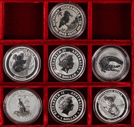 AUSTRALIA  - Lotto di 7 monete da 1 dollaro, vari anni e tipologie.
