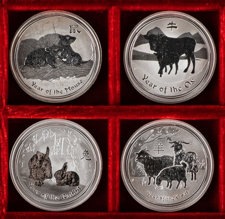 AUSTRALIA  - Lotto di 4 monete da 1 oncia (2008, 2009, 2011, 2015).