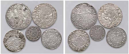 AUSTRIA E GERMANIA - VARI STATI (XVI sec.) - Interessante lotto di 5 monete.