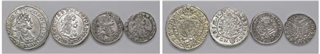 AUSTRIA E UNGHERIA - LEOPOLDO I (1657-1705) - Lotto di 4 monete.