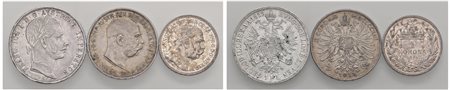 AUSTRIA E UNGHERIA - FRANCESCO GIUSEPPE (1848-1916) - Lotto 3 monete.