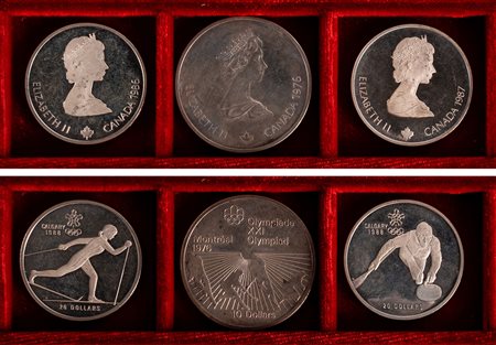 CANADA - ELISABETTA II (1952-2022) - Lotto di 3 monete da 10 e 20 dollari a tema olimpico.