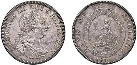 GRAN BRETAGNA - GIORGIO III (1760-1820) - Bank Dollar da 5 Shillings, 1804.