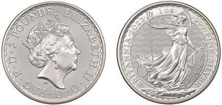 GRAN BRETAGNA - ELISABETTA II (1952-2022) - 2 Pounds 2023, Britannia.