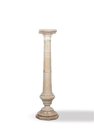 Colonna tortile in alabastro, secolo XIX