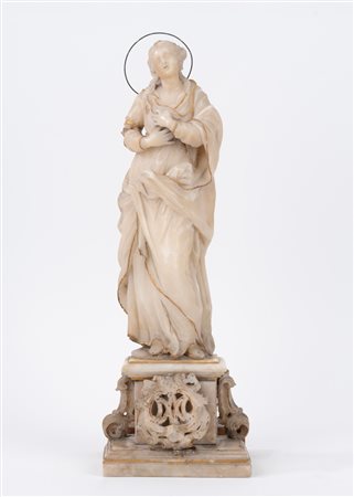 Scultura in alabastro raffigurante Vergine Annunciata, Sicilia fine secolo XVIII