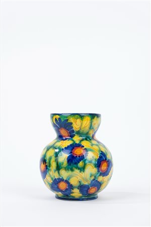 Vaso in ceramica con decoro floreale, Guerrieri Murano, prima metà del secolo XX