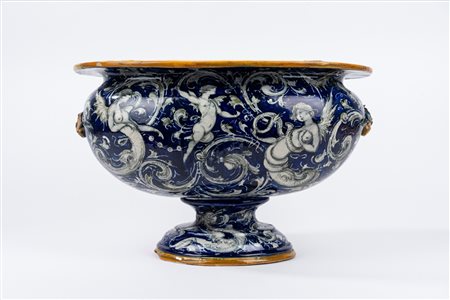 Vaso in maiolica policroma, Molaroni Pesaro