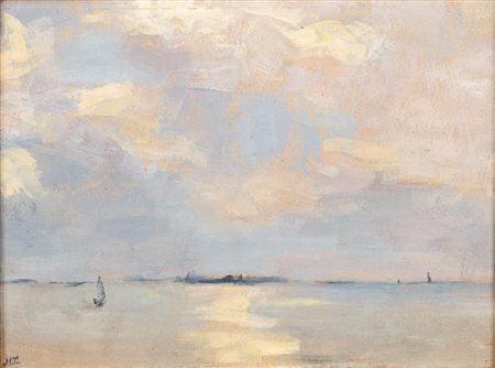 Scuola italiana, fine XIX - inizi XX secolo - Veduta della laguna di Venezia