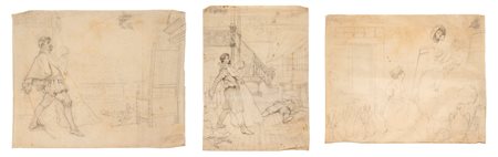 Francesco Vinea (Forlì 1845 - Firenze 1902)  - Lotto di tre disegni