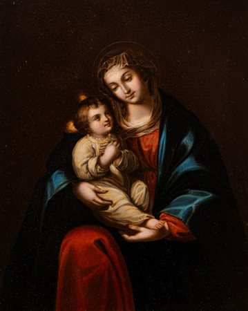 Scuola fiamminga, secolo XIX - Madonna con Bambino