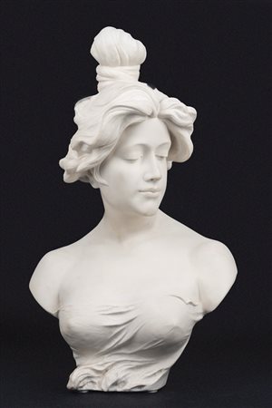 Luigi Fabris (Bassano del Grappa 1883 - 1952)  - Mezzobusto femminile in biscuit