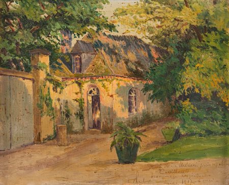 Scuola francese, inizi secolo XX - Giardino di una villa, 1917