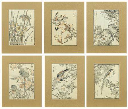 Serie di sei stampe giapponesi 