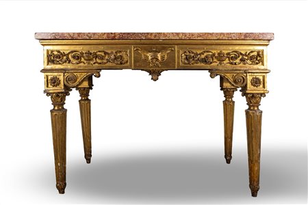 Console in legno intagliato e dorato, Italia settentrionale secolo XIX