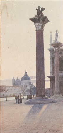Eugenio Benvenuti (Venezia 1881 - 1959)  - Venezia, la colonna di San Marco