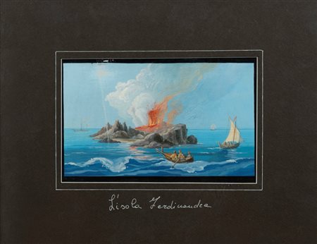 Scuola napoletana fine del XIX secolo - L'Isola Ferdinandea