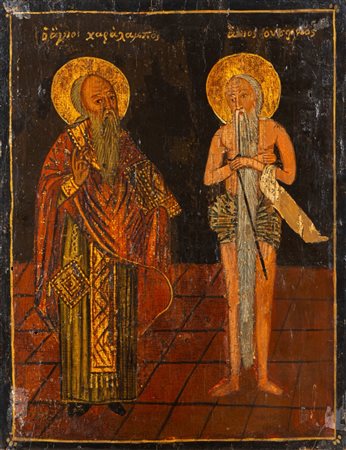 Icona raffigurante Santi Stiliano e Onofrio, secolo XIX