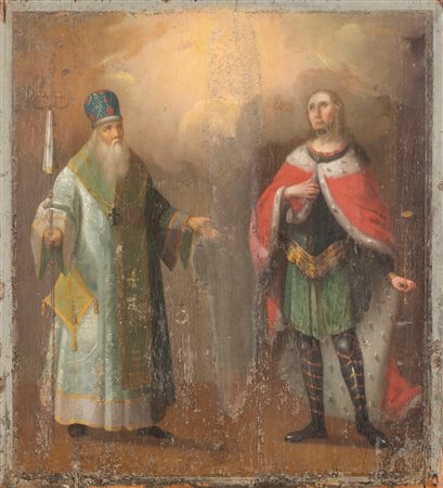 Icona raffigurante due Santi, secolo XIX