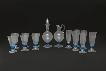 Servizio in vetro di Murano, anni '40 del Novecento