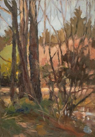 Scuola italiana, fine XIX - inizi XX secolo - Tra gli alberi